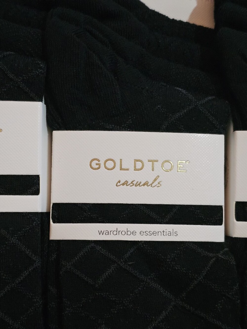 Gold Toe Black Diamond-Pattern Dress Socks - 3 Packs of 3 (Sz 6-9)